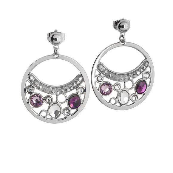 Boccadamo Italy  HAREM Earrings with Round Swarovski Crystals Pendant - Picture 1 of 6